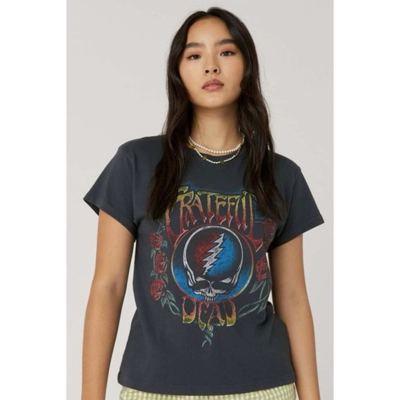 DAYDREAMER NWT Grateful Dead Steal Your Face of Roses Band Tee Retro Vintage - Picture 2 of 7